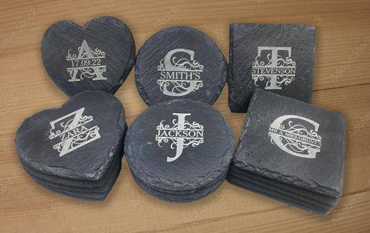 Monogramed Slate Coaster (set of 4)