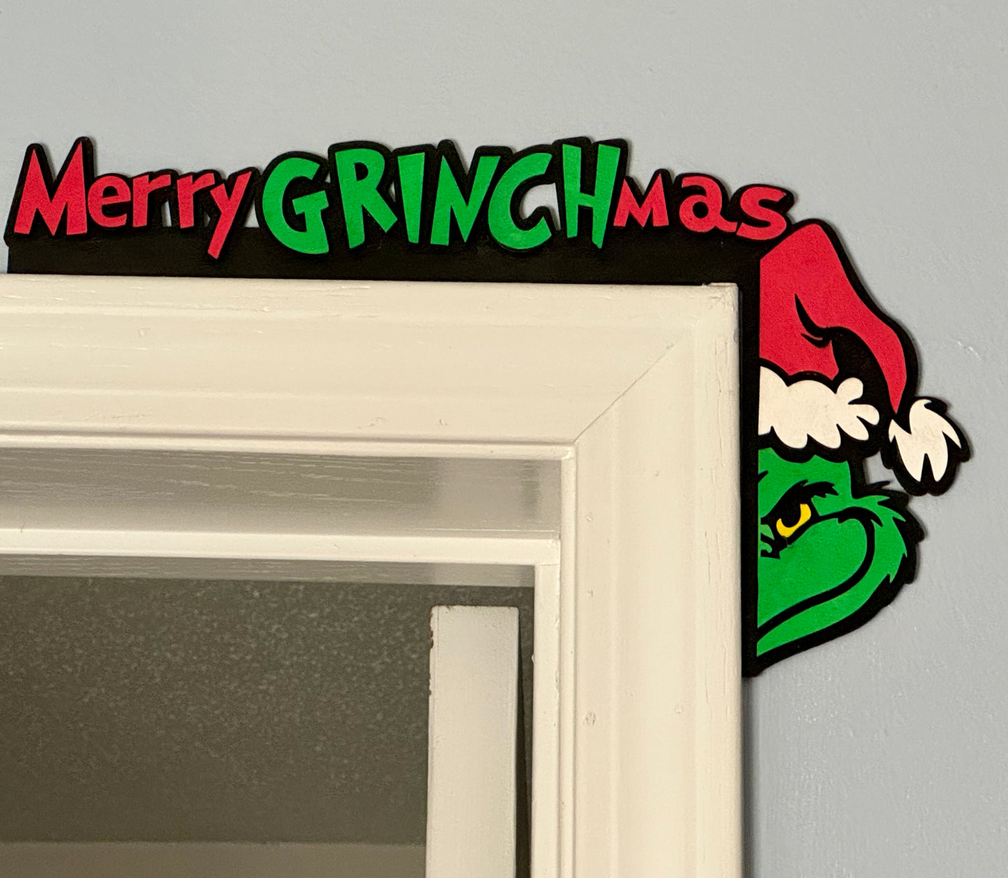 Grinch Door Corner Christmas Decoration