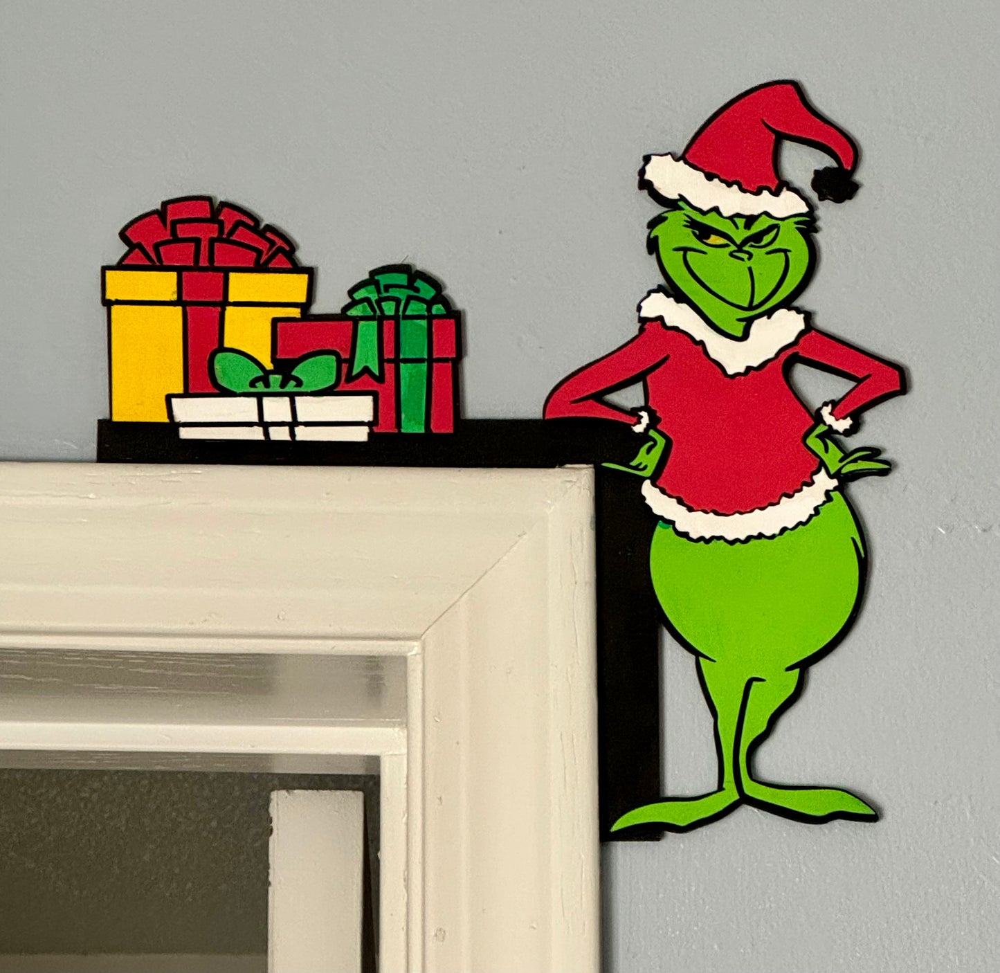 Grinch Door Corner Christmas Decoration