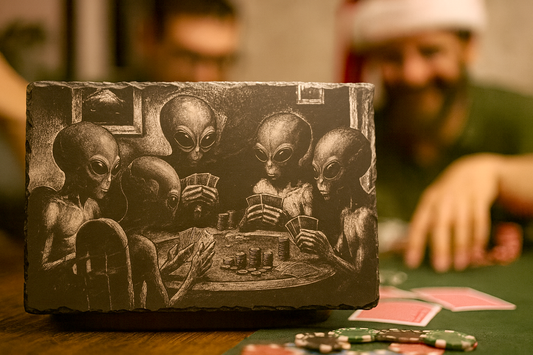 Slate Snack board - Alien Poker